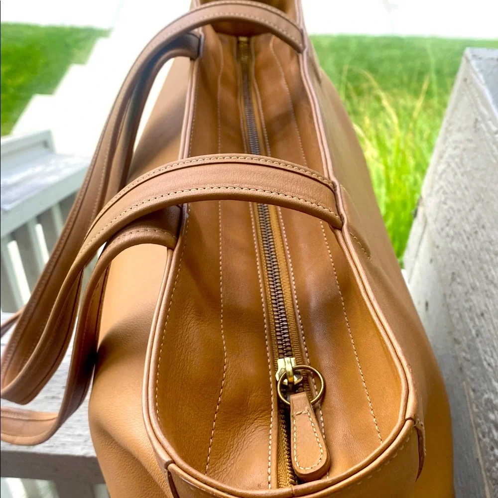 Coach Tan Leather Tote Bag - Picture 3 of 14